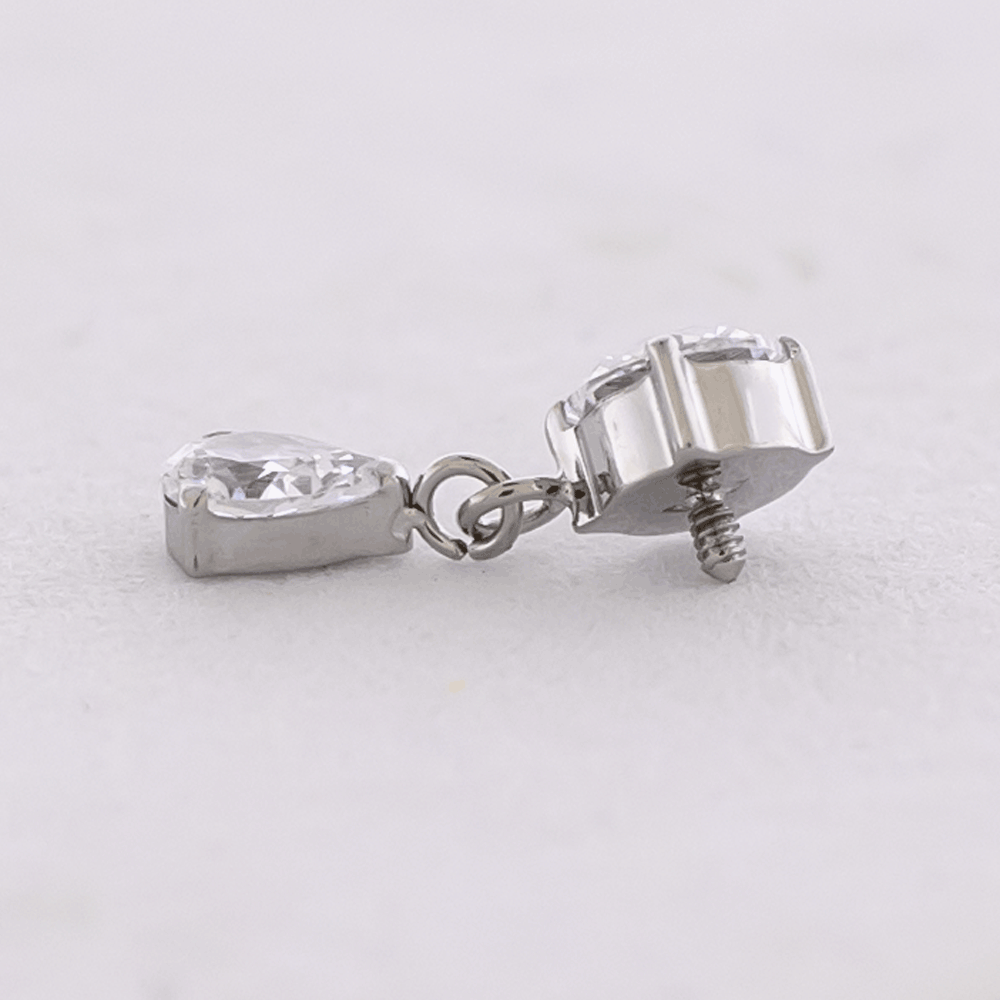 16G/18G Steel Internally Threaded End- Pear Cut Dangle | Body Jewelry | Wiccan Center