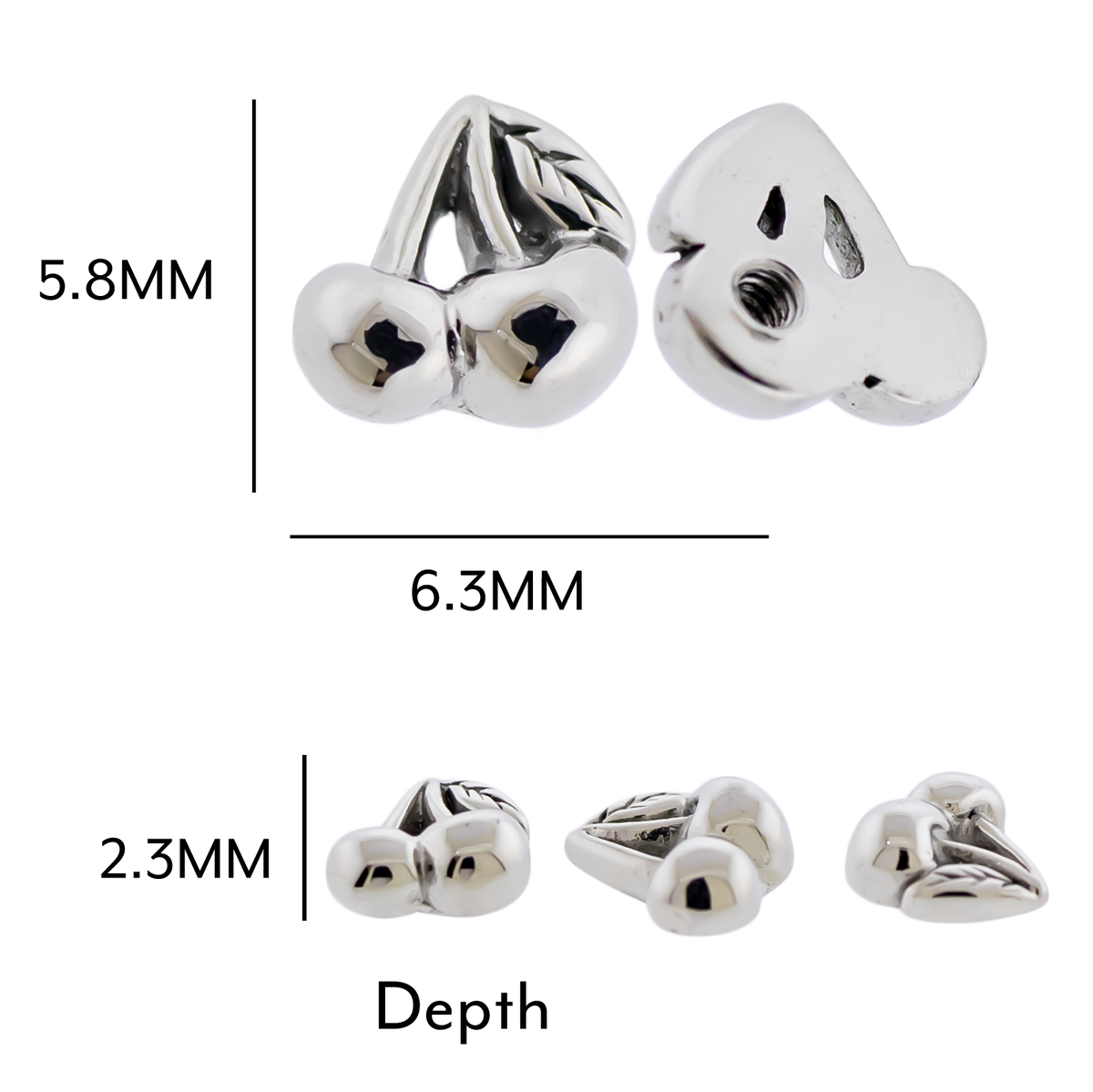 Steel Externally Threaded End - Cherry 16G | Body Jewelry | Wiccan Center