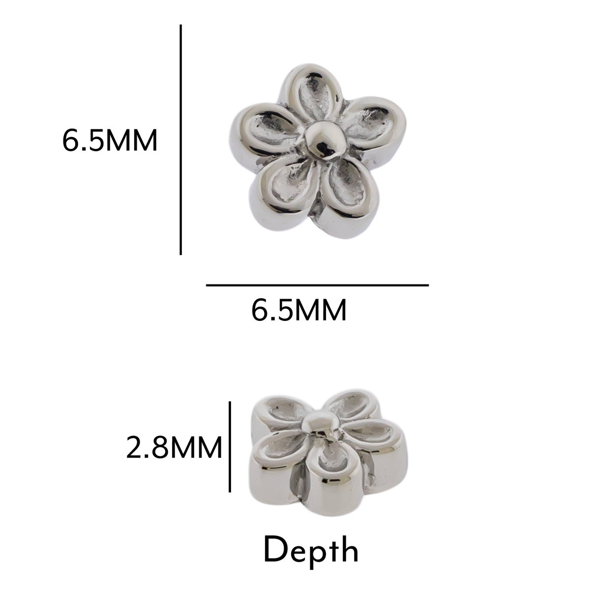 Steel Externally Threaded End - Flower 16G | Body Jewelry | Wiccan Center
