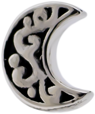 Steel Externally Threaded End - Filigree Crescent Moon 16G | Body Jewelry | Wiccan Center