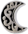 Steel Externally Threaded End - Filigree Crescent Moon 16G | Body Jewelry | Wiccan Center
