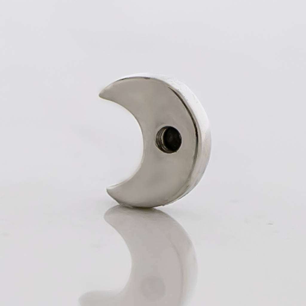 Steel Externally Threaded End - Filigree Crescent Moon 16G | Body Jewelry | Wiccan Center