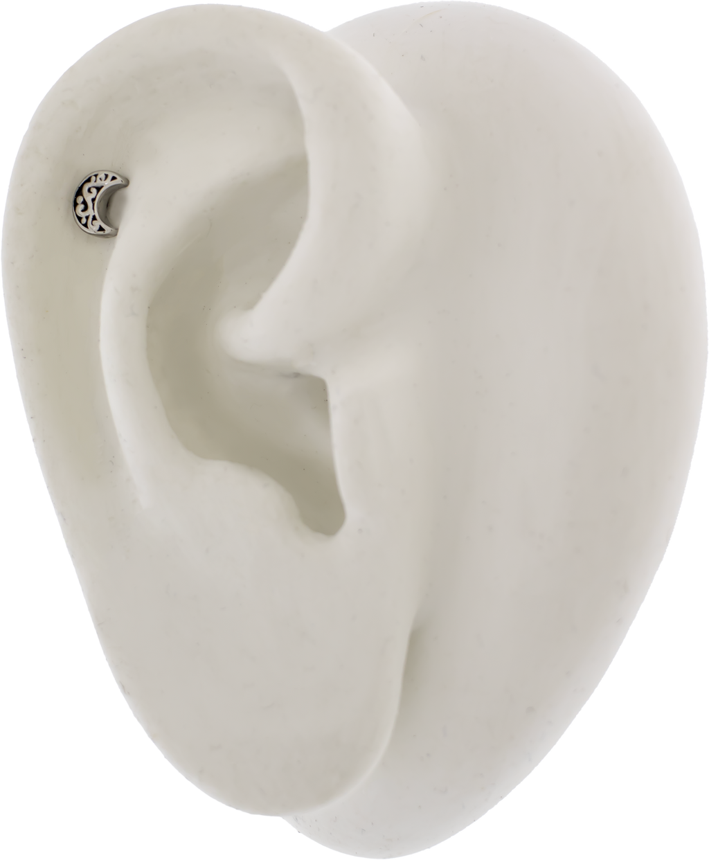 Steel Externally Threaded End - Filigree Crescent Moon 16G | Body Jewelry | Wiccan Center