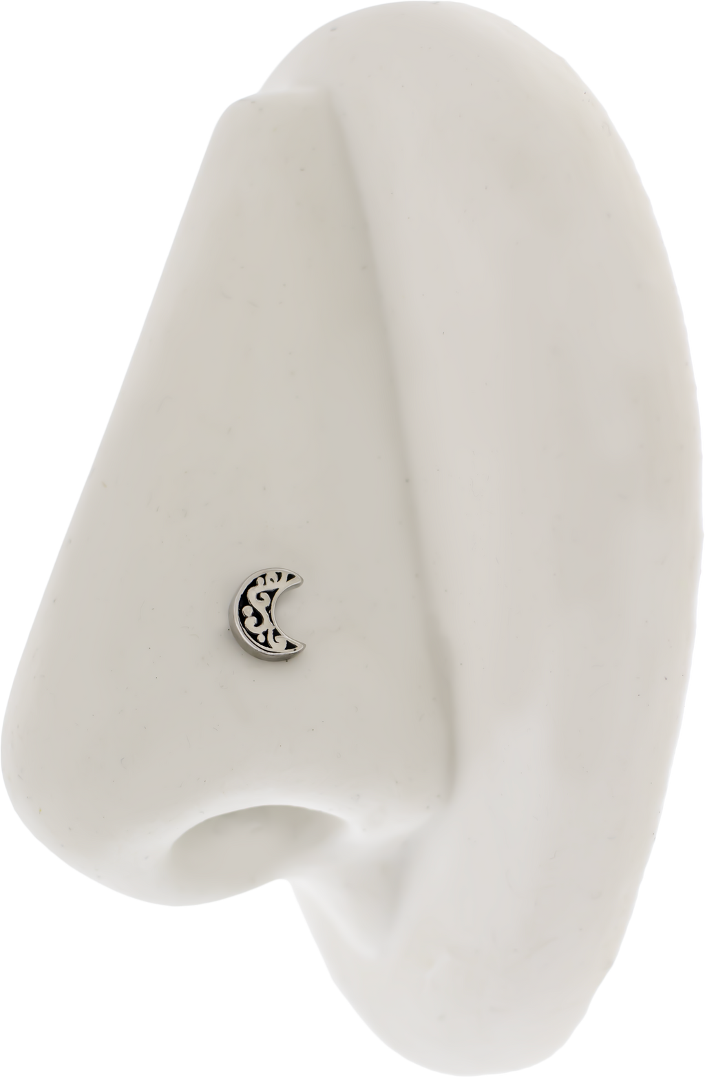Steel Externally Threaded End - Filigree Crescent Moon 16G | Body Jewelry | Wiccan Center