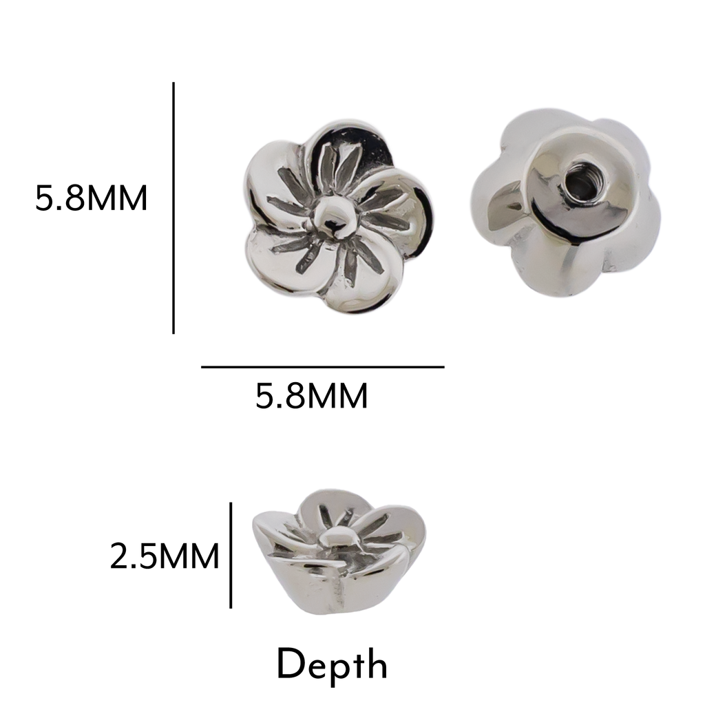 Steel Externally Threaded End - Blossom Flower 16G | Body Jewelry | Wiccan Center