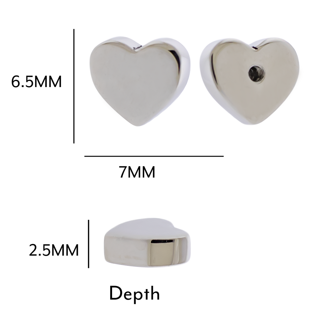 Steel Externally Threaded End - Heart 16G | Body Jewelry | Wiccan Center