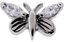 Steel Externally Threaded End - Gem Butterfly 16G | Body Jewelry | Wiccan Center
