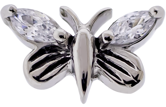 Steel Externally Threaded End - Gem Butterfly 16G | Body Jewelry | Wiccan Center