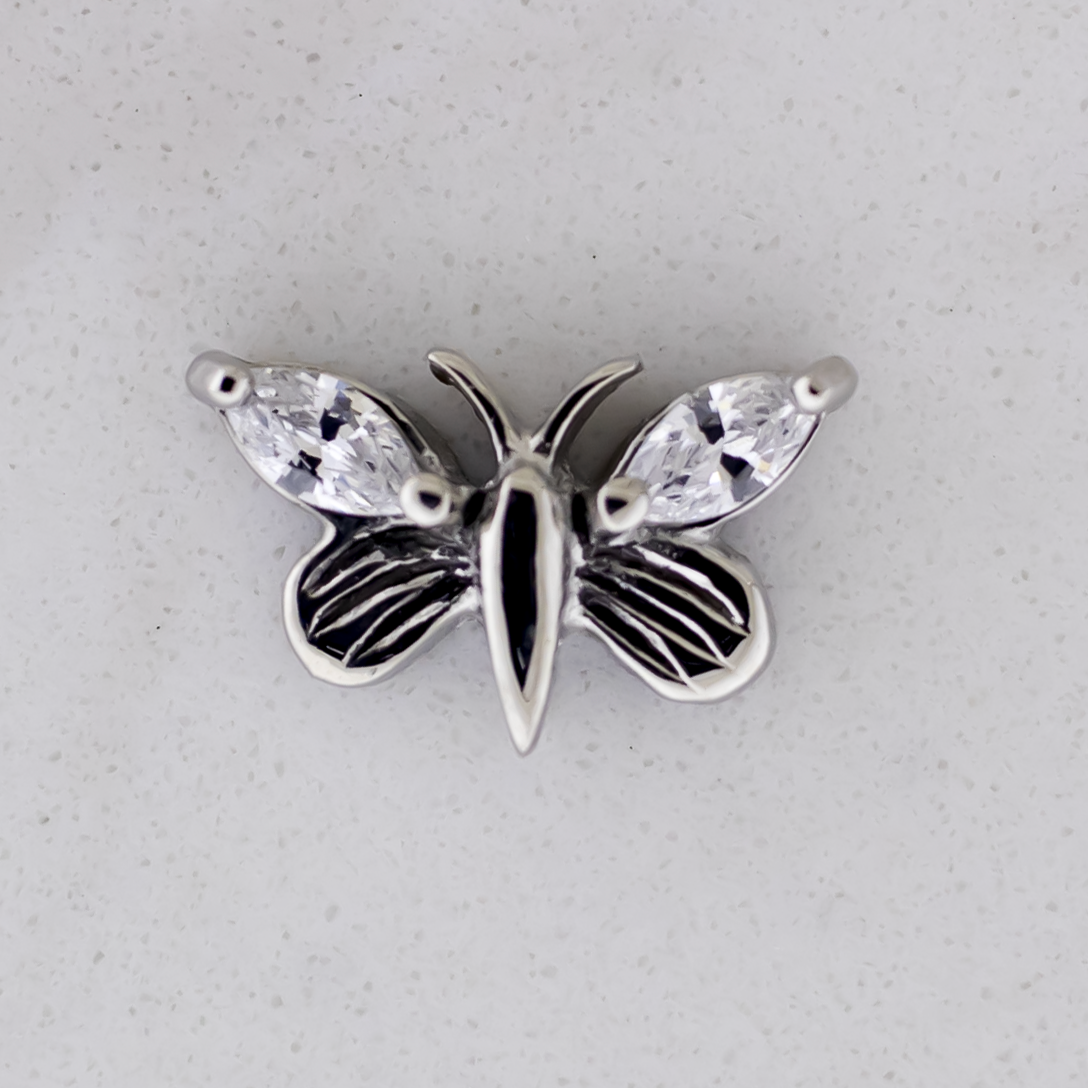 Steel Externally Threaded End - Gem Butterfly 16G | Body Jewelry | Wiccan Center