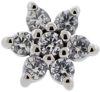 Steel Externally Threaded End - Gem Flower 16G | Body Jewelry | Wiccan Center