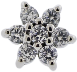 Steel Externally Threaded End - Gem Flower 16G | Body Jewelry | Wiccan Center