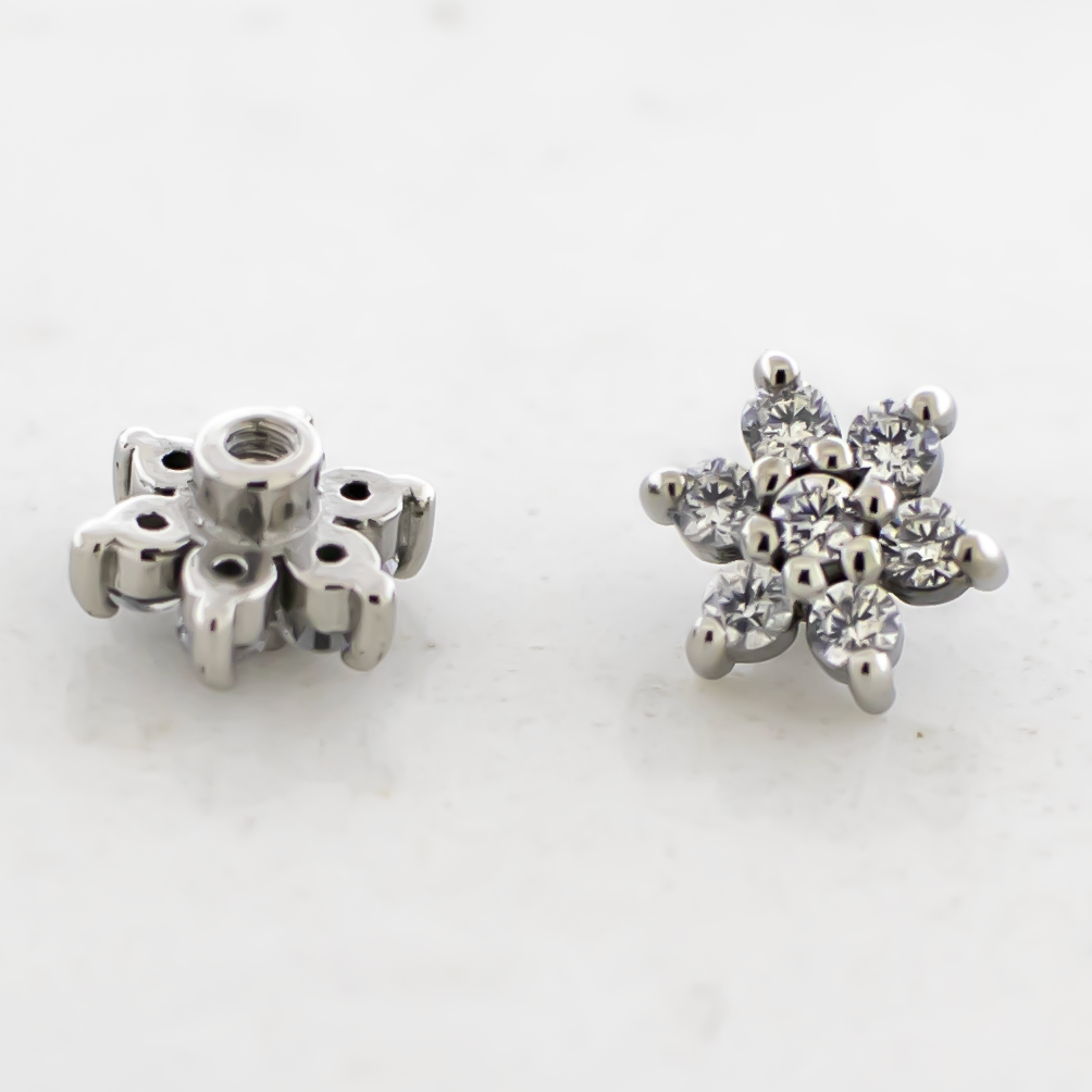 Steel Externally Threaded End - Gem Flower 16G | Body Jewelry | Wiccan Center