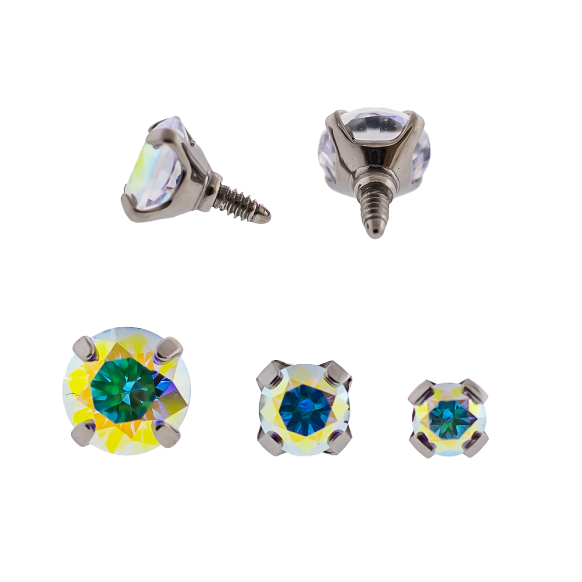 Steel 16G/18G Prong Set Round Premium Zirconia (Internal) | Body Jewelry | Wiccan Center