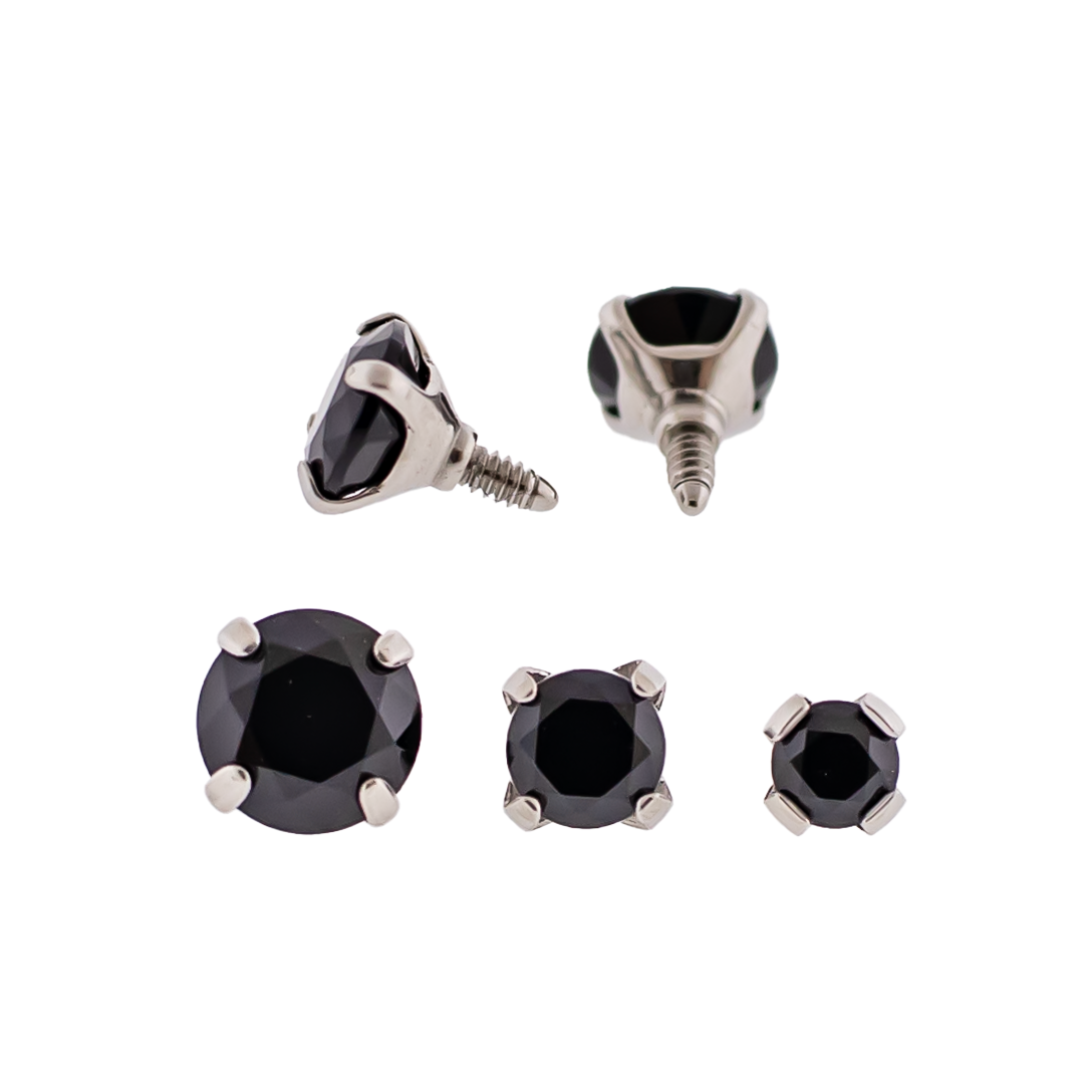 Steel 16G/18G Prong Set Round Premium Zirconia (Internal) | Body Jewelry | Wiccan Center