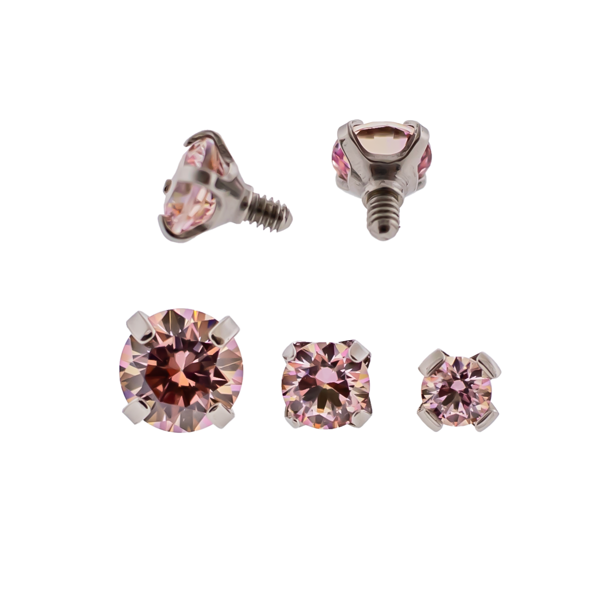 Steel 16G/18G Prong Set Round Premium Zirconia (Internal) | Body Jewelry | Wiccan Center