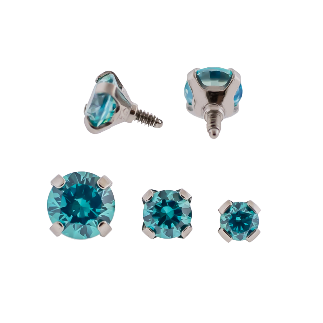 Steel 16G/18G Prong Set Round Premium Zirconia (Internal) | Body Jewelry | Wiccan Center