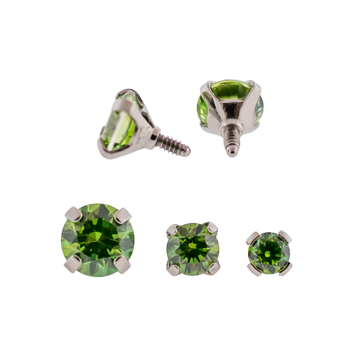 Steel 16G/18G Prong Set Round Premium Zirconia (Internal) | Body Jewelry | Wiccan Center