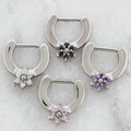 16G Septum Clicker w/ Gem Flower | Body Jewelry | Wiccan Center