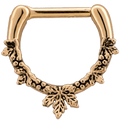 16G Rose Gold PVD Septum Clicker w/ Maple Leaf | Body Jewelry | Wiccan Center