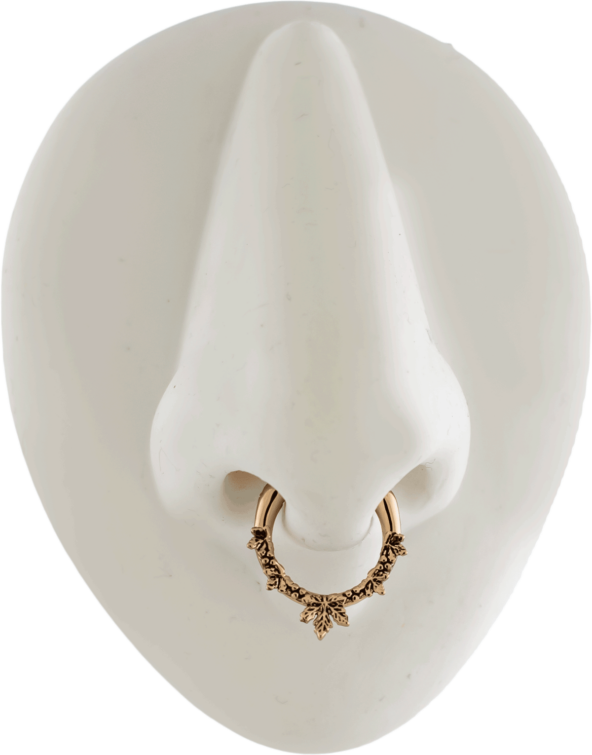 16G Rose Gold PVD Septum Clicker w/ Maple Leaf | Body Jewelry | Wiccan Center