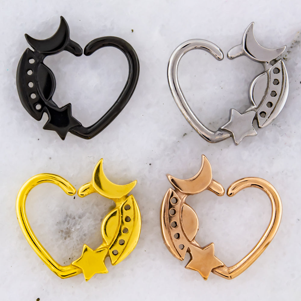 16G Steel Heart Galactic Seamless Ring | Body Jewelry | Wiccan Center
