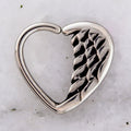 16G Steel Heart Angel Wing Seamless Ring | Body Jewelry | Wiccan Center