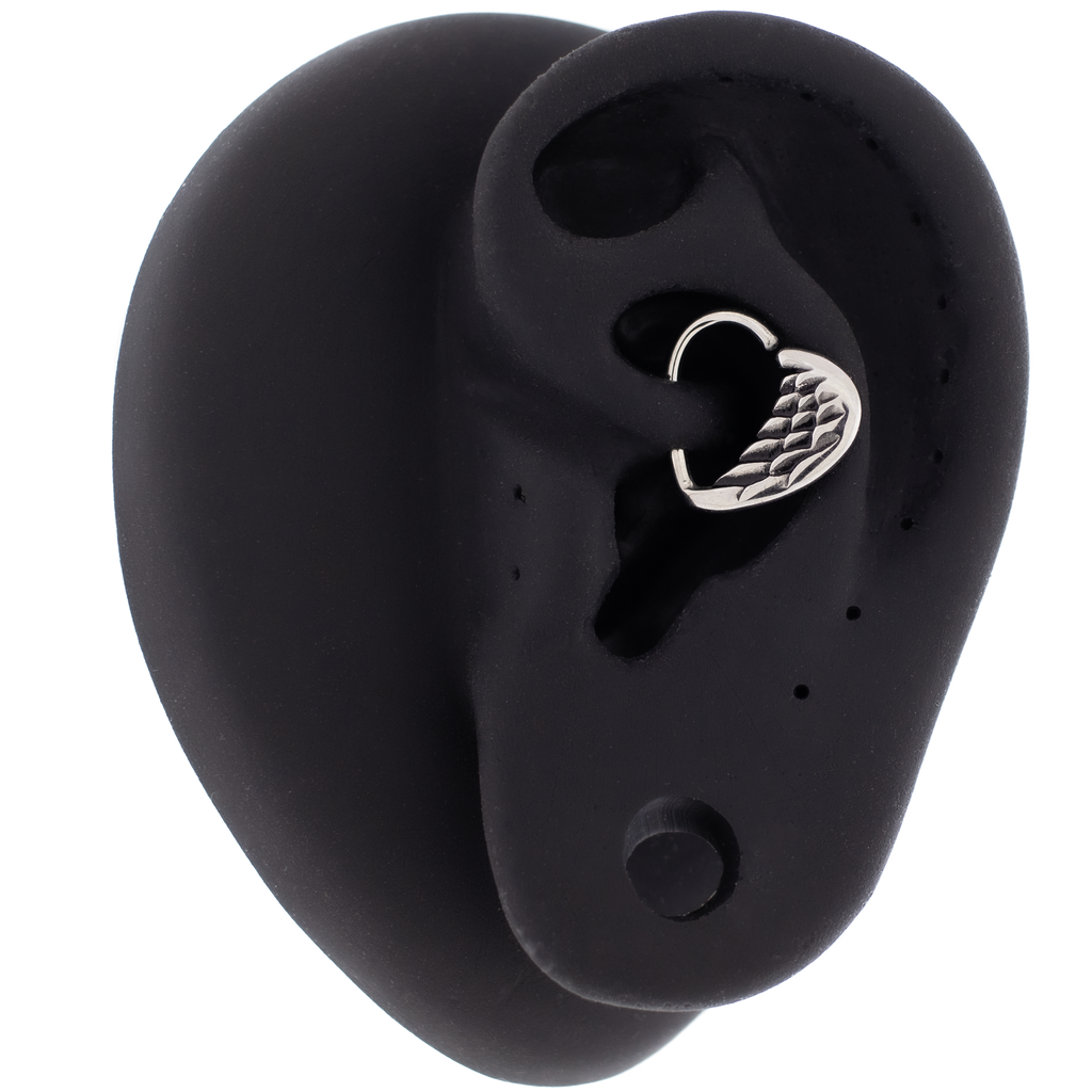 16G Steel Heart Angel Wing Seamless Ring | Body Jewelry | Wiccan Center