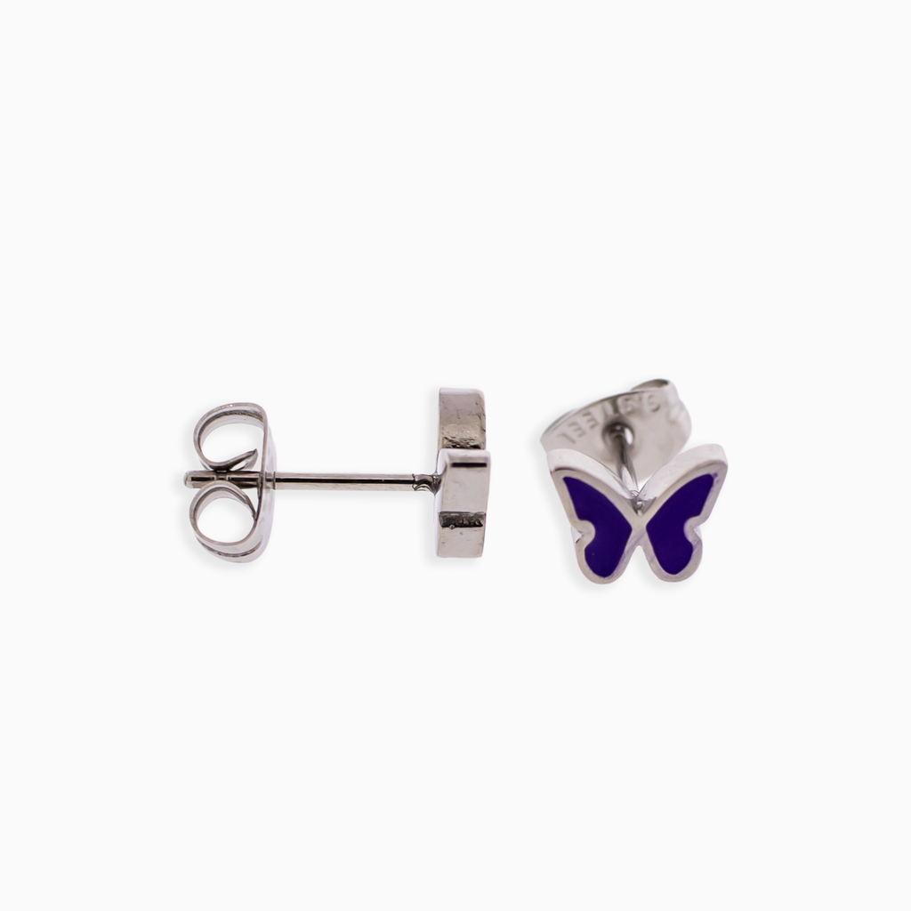 Steel Enamel Butterfly Earring Studs | Body Jewelry | Wiccan Center