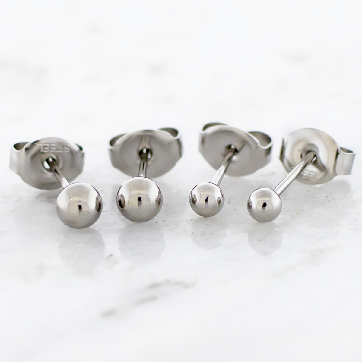 Steel Plain Ball Earring Studs | Body Jewelry | Wiccan Center