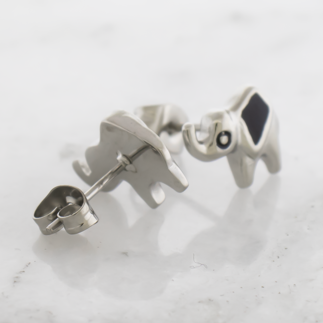 Steel Elephant Earring Studs | Body Jewelry | Wiccan Center