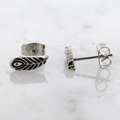 Steel Peacock Feather Earring Studs | Body Jewelry | Wiccan Center
