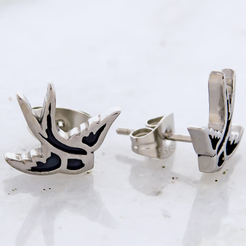 Steel Sparrow Earring Studs | Body Jewelry | Wiccan Center