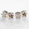 Steel Gemmed Star Earring Studs | Body Jewelry | Wiccan Center