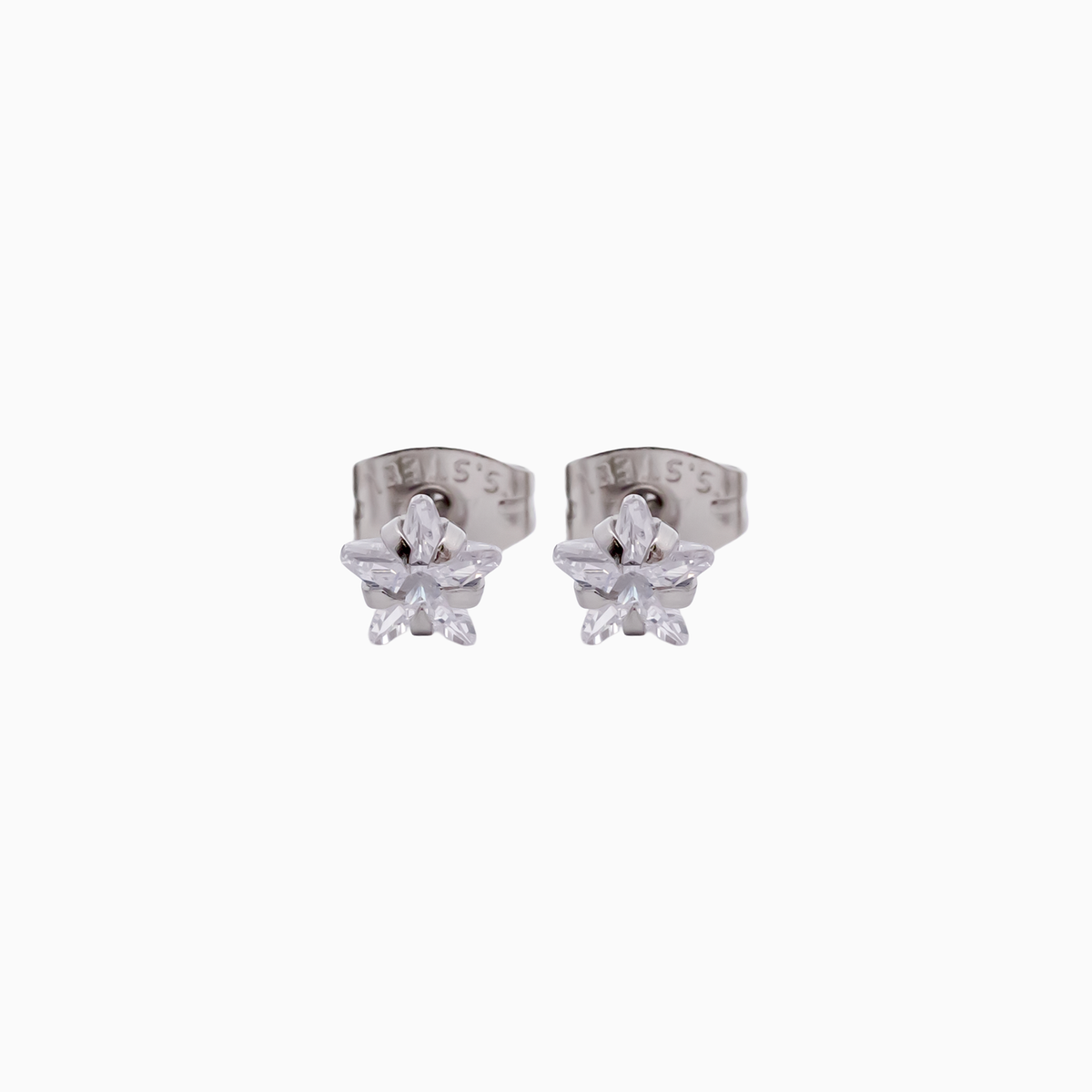 Steel Prong Set Star Gem Earring Studs | Body Jewelry | Wiccan Center