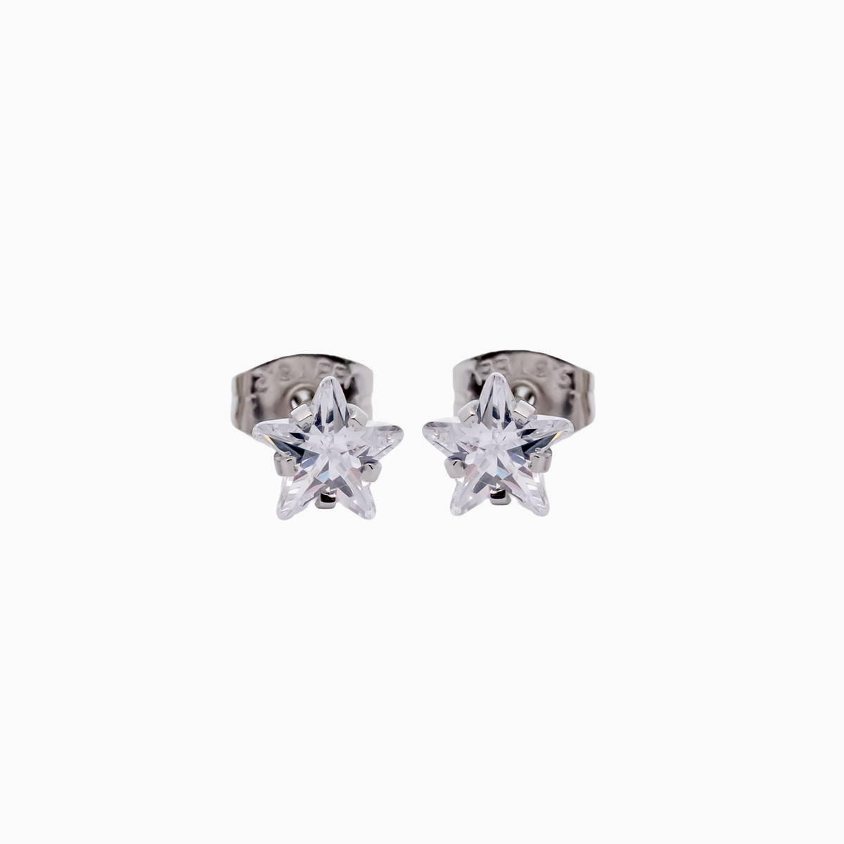 Steel Prong Set Star Gem Earring Studs | Body Jewelry | Wiccan Center
