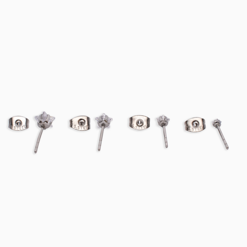 Steel Prong Set Star Gem Earring Studs | Body Jewelry | Wiccan Center
