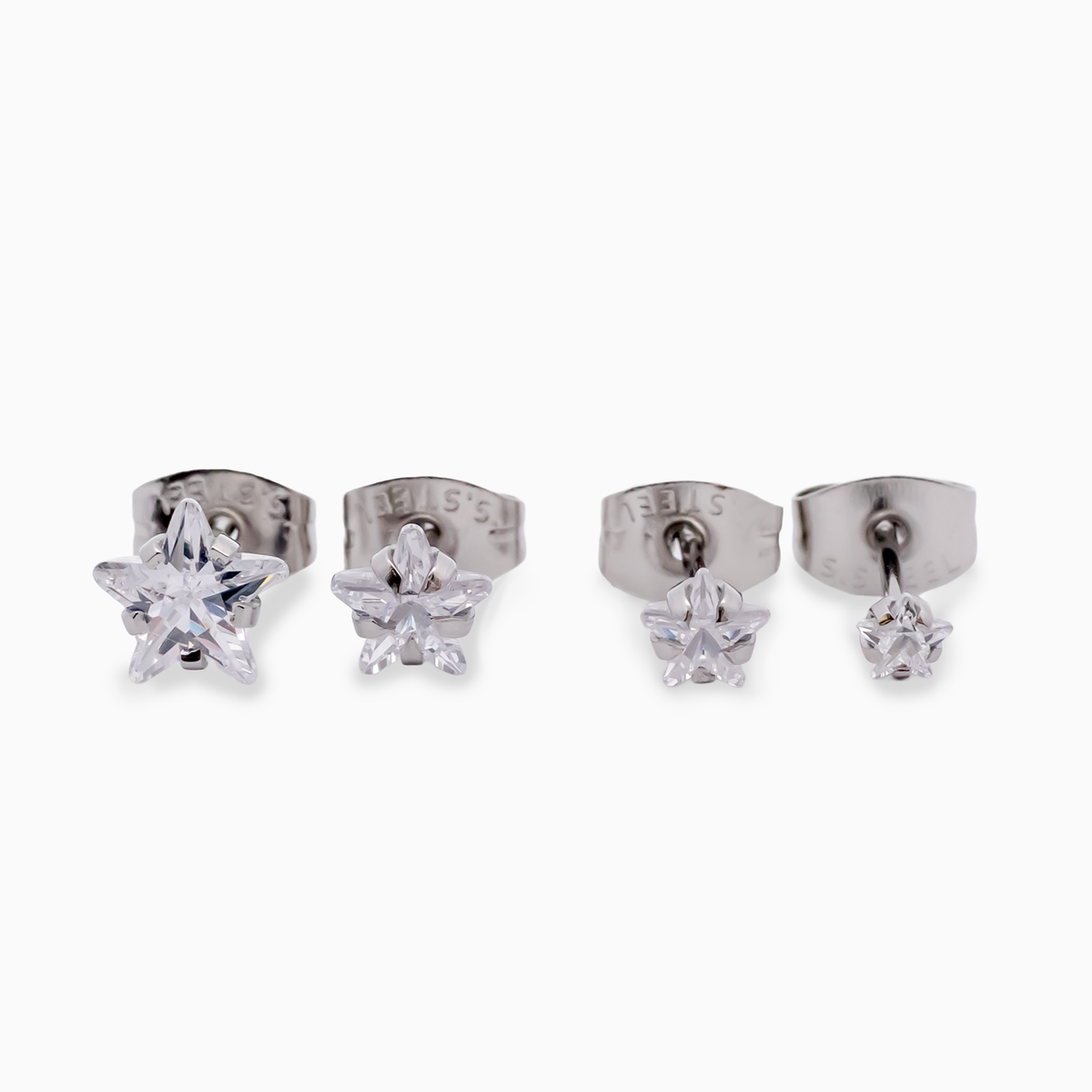 Steel Prong Set Star Gem Earring Studs | Body Jewelry | Wiccan Center