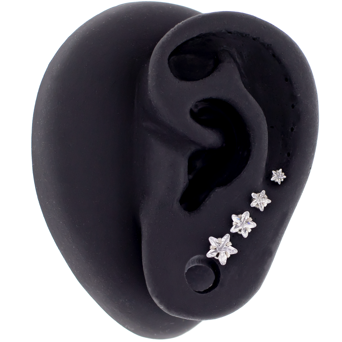Steel Prong Set Star Gem Earring Studs | Body Jewelry | Wiccan Center