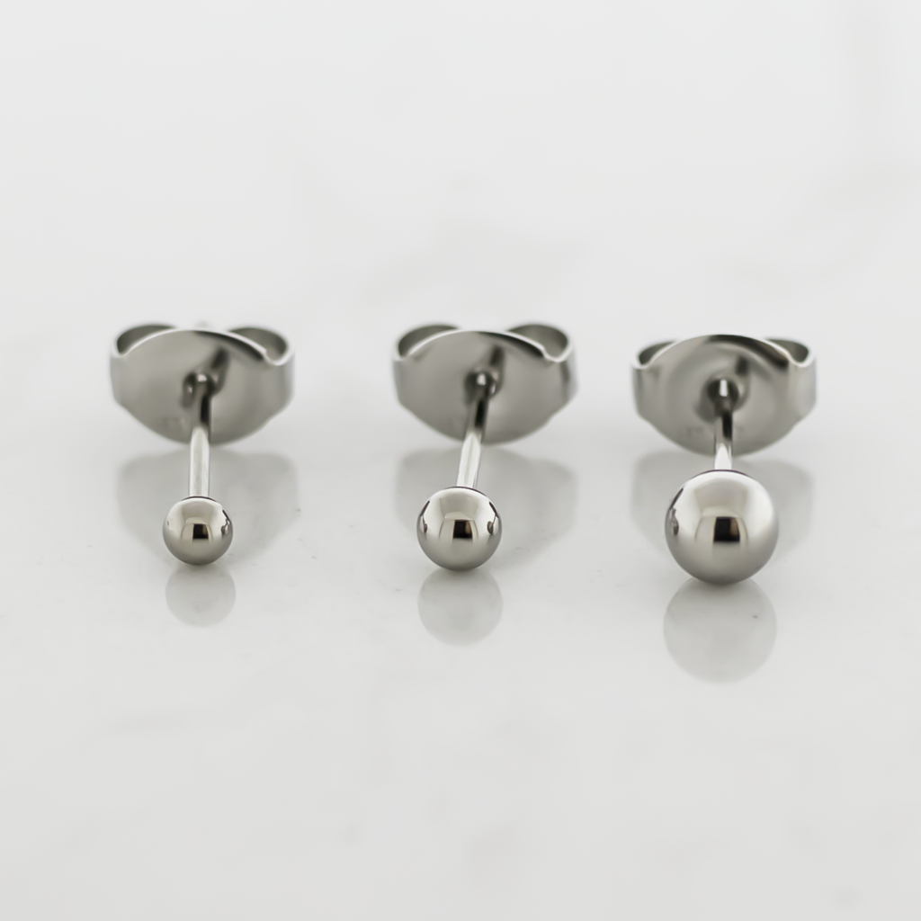Steel Plain Ball Earring Studs | Body Jewelry | Wiccan Center