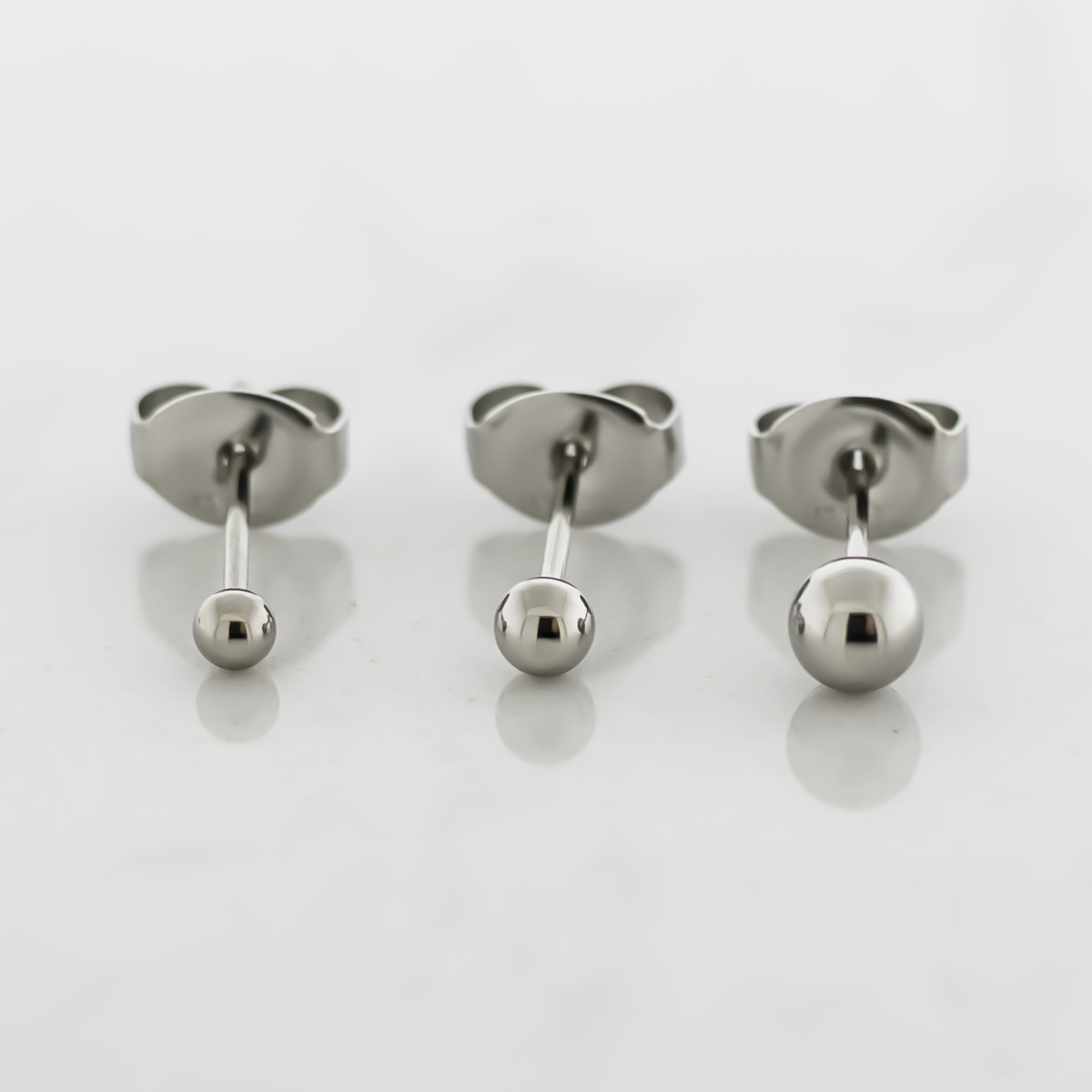 Steel Plain Ball Earring Studs | Body Jewelry | Wiccan Center