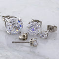 Steel Octagon Gem Earring Studs | Body Jewelry | Wiccan Center