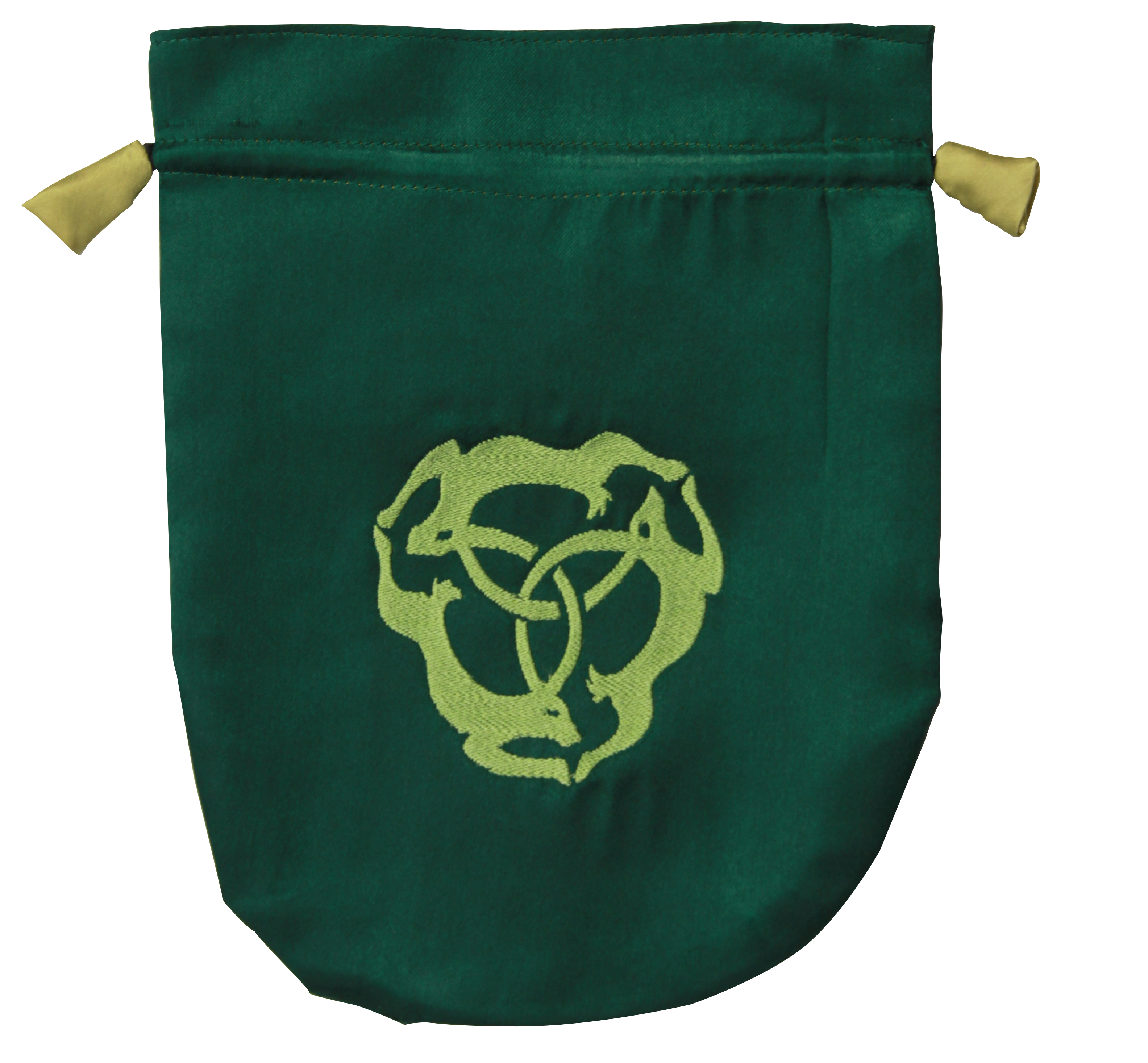 Green Satin Triple Hare Tarot Bag | Tarot Bags | Wiccan Center