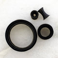 Silicone Double Flare Tunnels - Black - 6g - 2" | Body Jewelry | Wiccan Center