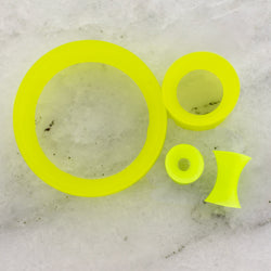 Silicone Double Flare Tunnels - Green - 6g - 2" | Body Jewelry | Wiccan Center