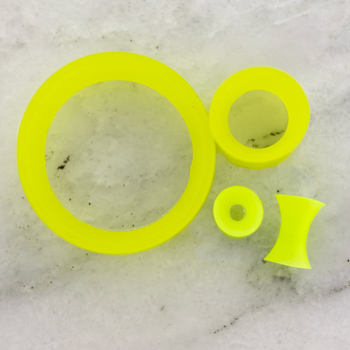 Silicone Double Flare Tunnels - Green - 6g - 2" | Body Jewelry | Wiccan Center