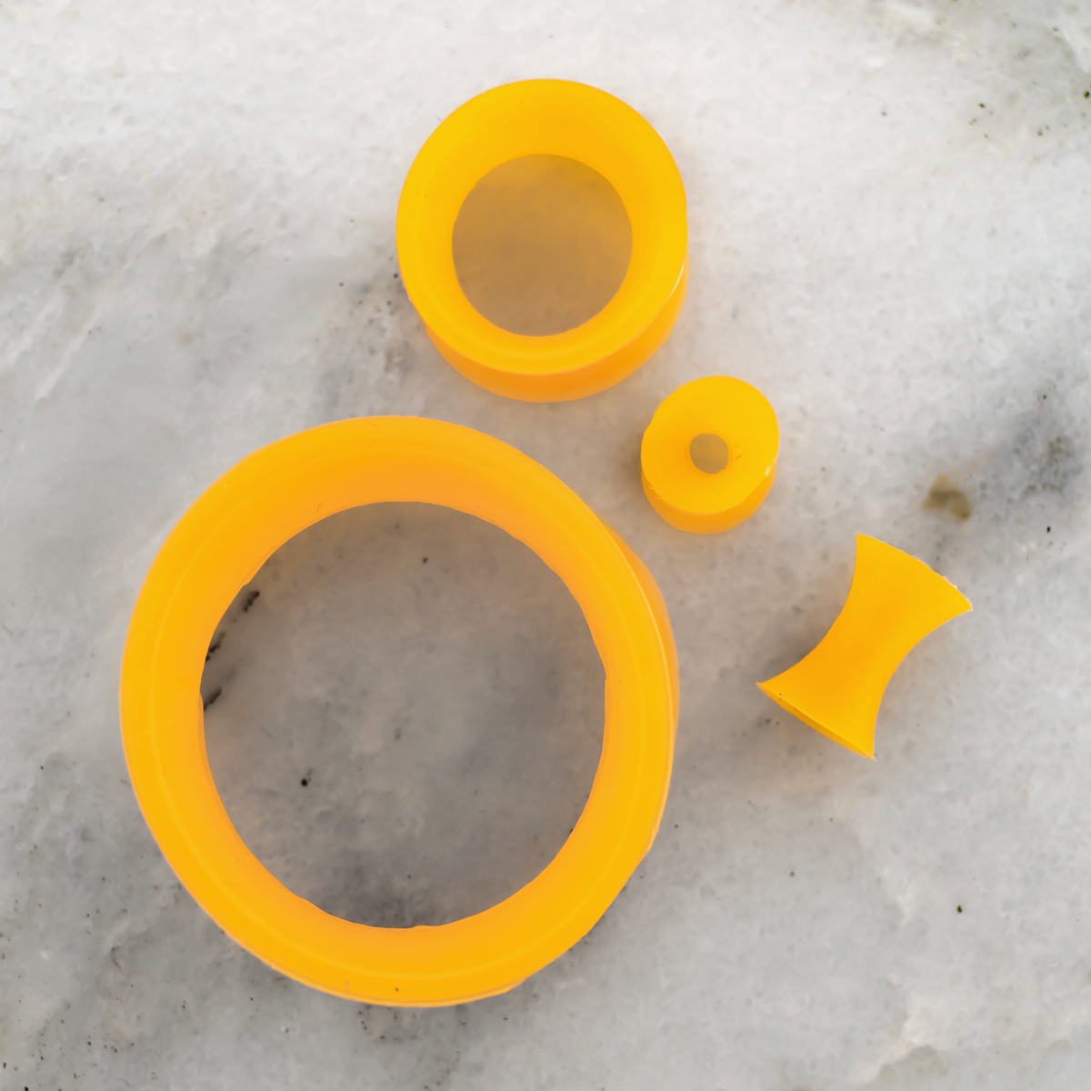 Silicone Double Flare Tunnels - Orange - 6g - 2" | Body Jewelry | Wiccan Center