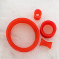 Silicone Double Flare Tunnels - Red - 6g - 2" | Body Jewelry | Wiccan Center