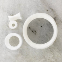 Silicone Double Flare Tunnels - White - 6g - 2" | Body Jewelry | Wiccan Center