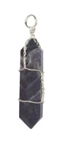 Wire Wrapped Natural Rose Quartz Crystal Point Pendant