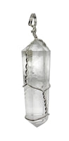 Wire Wrapped Natural Rose Quartz Crystal Point Pendant